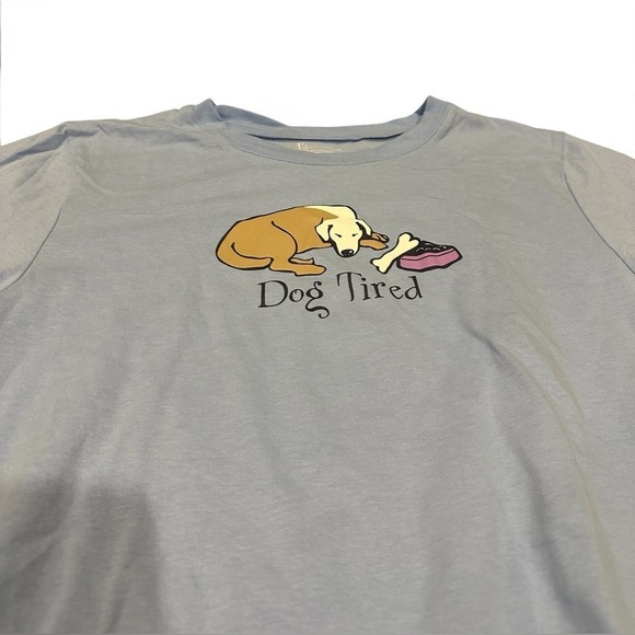 NWOT Pajamagram Dog Tired Blue Women's Long Sleeve Pajama Shirt Medium - Picture 3 of 8